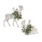 Melrose Set of 2 Moose with Pine Wreath Christmas Tabletop Figurines 12.5"